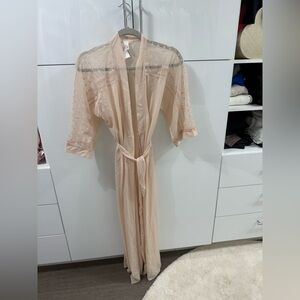 Elegant Sheer Peach Robe Vintage size large